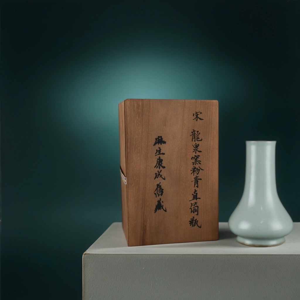 宋 龙泉粉青釉直筒瓶